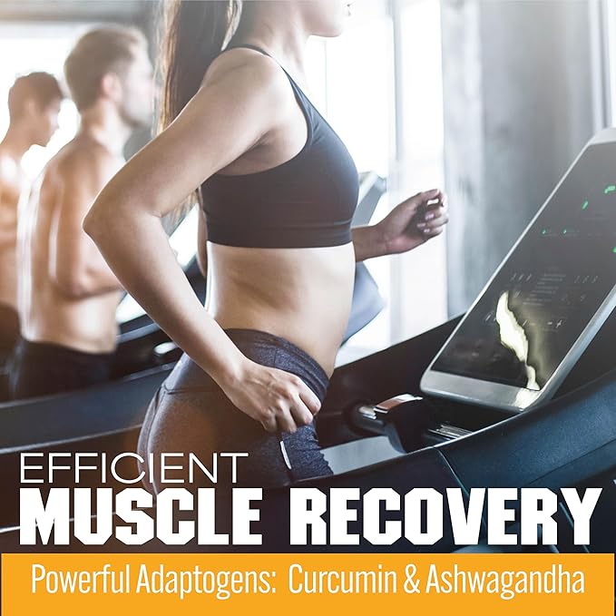Post-Workout Gummies, Recovery Accelerator, Support Muscle Recovery & Joint Health, Essential Amino Acids, with Ashwagandha & Curcumin, BCAAs, Citrus Flavor, 60 Gummies, 30 Servings
