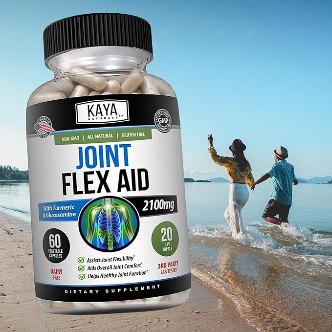 Kaya Naturals Mobility Flex Aid - Mobility Support Supplement for Men and Women - Turmeric Capsules - for Knee Support and Mobility Health (60 Count)
