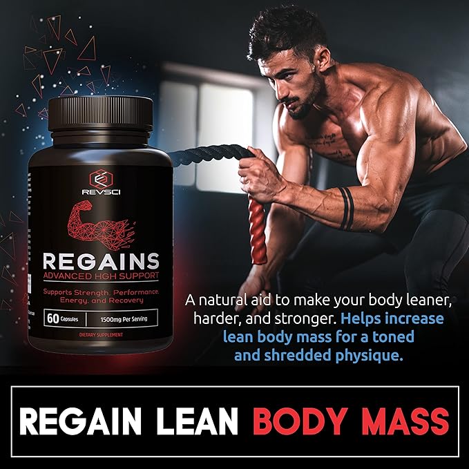 HGH Supplements for Men & Women - REVSCI Regains Starter Pack, HGH Human Growth Hormone Supplements for Men, Anabolic Muscle Builder for Men, Muscle Recovery Post Workout Supplement, 30 Protein Pills
