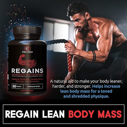 HGH Supplements for Men & Women - REVSCI Regains Starter Pack, HGH Human Growth Hormone Supplements for Men, Anabolic Muscle Builder for Men, Muscle Recovery Post Workout Supplement, 30 Protein Pills