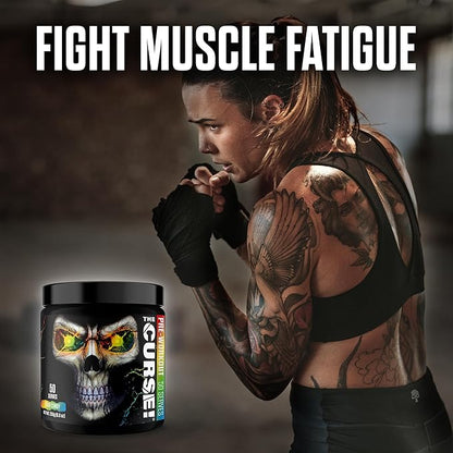 JNX SPORTS The Curse! Pre Workout Powder for Men & Women, Caffeine, Beta-Alanine, Creatine, L-Citrulline, 50 Servings, Sour Candy Flavor – Boost Energy, Strength & Focus