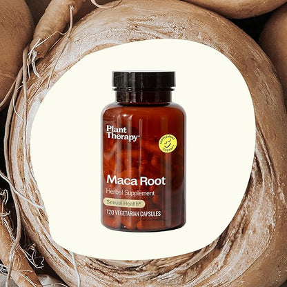 Plant Therapy Maca Root Capsules Manufactured in USA 4 Month Supply Supports Sexual Health, Mood Boosting, Energizing & Reduces Tension Supplements for Men & Women 120 Vegetarian Capsule