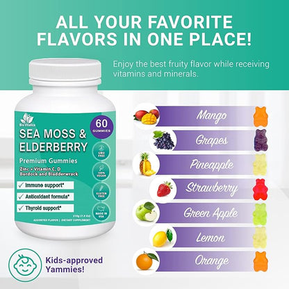 BIO VITALICA Sea Moss Elderberry Gummies & Mushroom Gummies (Bundle)