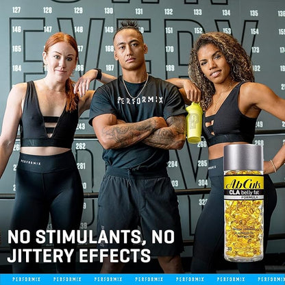 Ab Cuts CLA Belly Fat Formula - 80 Easy-to-Swallow Softgels - Omega 3 Fish Oil, Flaxseed Oil and Vitamin E - Helps Increase Antioxidant Supply and Healthy Body Composition