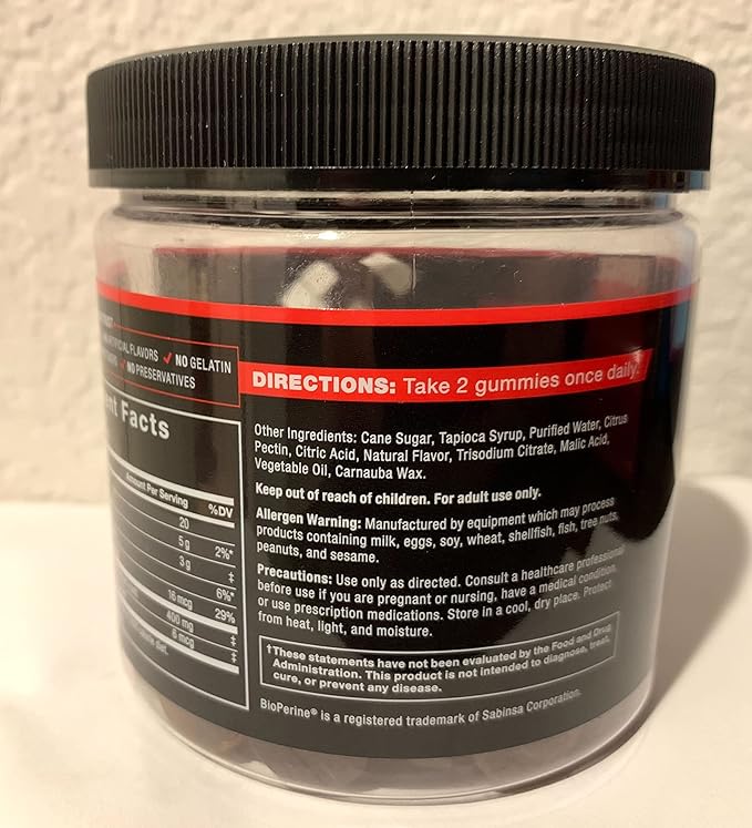 Force Factor Black Maca Gummies, 3-Pack, Black Maca Root to Enhance Male Vitality, Increase Energy & Strength, with BioPerine for Superior Absorption, Delicious Passion Berry Flavor, 180 Gummies