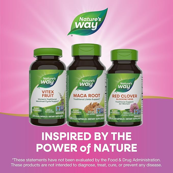 Nature's Way Maca Root, Traditional Libido Support*, 525 mg per Serving, Non-GMO Project Verified, 100 Vegan Capsules (Packaging May Vary)