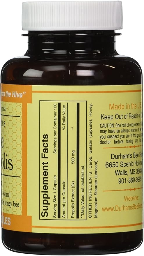 Durham's Bee Propolis 500mg 120 Capsules