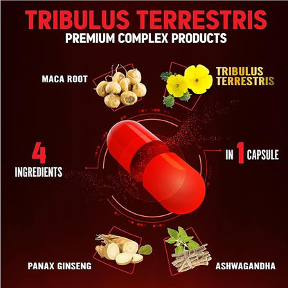 Zolotus 2 Packs Tribulus Terrestris with Maca Root Ashwagndha Root, Panax Ginseng - 6 Months Supply