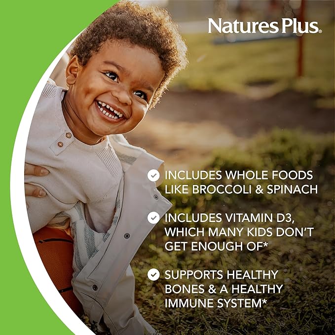 Natures Plus Animal Parade Children's Liquid Multivitamin - Tropical Berry Flavor - 8 fl oz - Whole Food Supplement - Vegetarian, Gluten Free - 16 Servings