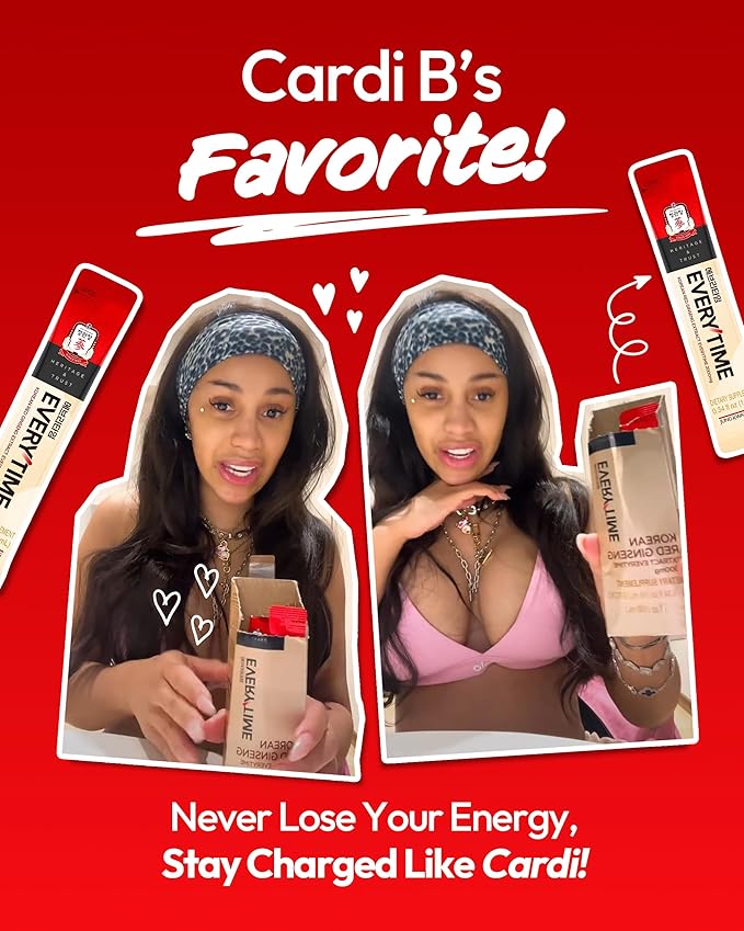 Everytime Korean Red Ginseng Extract 3000mg (Original) - Adaptogen Energy Drink Sugarless Liquid Stick Supplements - Energy Boost & Immune Support, Caffein Free 0.34 Fl Oz (Pack of 30)