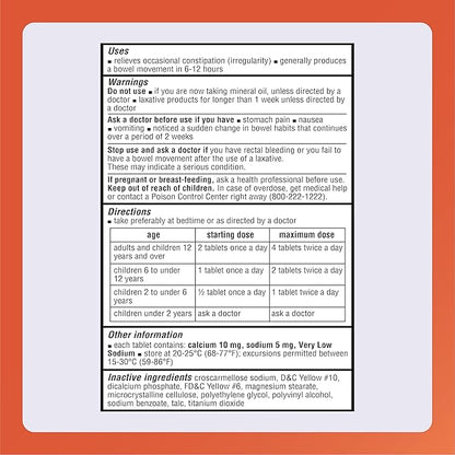 Rugby Senexon-S Natural Vegetable Laxative Plus Stool Softener - Docusate Sodium, 50 mg - Sennosides, 8.6 mg - 1000 Tablets