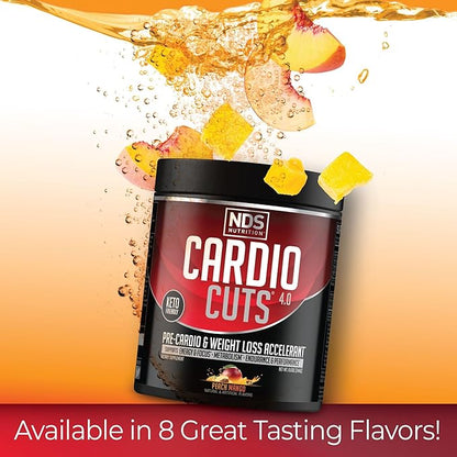 NDS Nutrition 4.0 Pre Workout Supplement - Advanced Weight Loss and Pre Cardio Formula with L-Carnitine, CLA, MCTs, L-Glutamine, and Safflower Oil - Peach Mango (40 Servings)