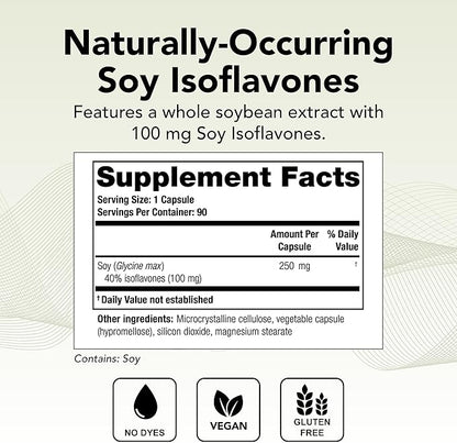 Theralogix IsoRel Whole Soybean Extract Supplement - 90-Day Supply - Menopause Support to Aid Hot Flashes - Prostate Health Support for Men - NSF Certified - 90 Capsules