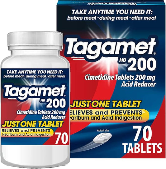 Tagamet HB 200 mg Cimetidine Acid Reducer and Heartburn Relief, 70 Count