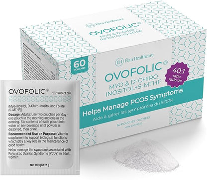 Inositol Supplement - Myo-Inositol and D-Chiro Inositol Plus Active Folate- Ideal 40:1 Ratio - Hormone Balance & Healthy Ovarian Support for Women- 60 sachets (60)