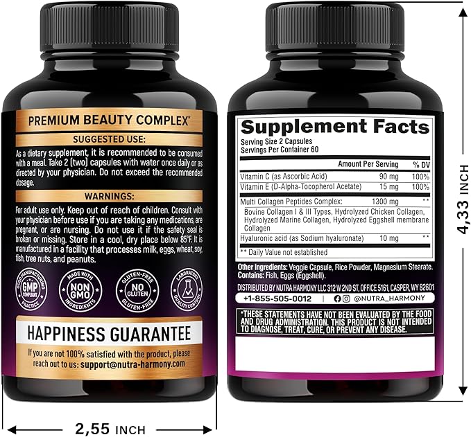 NUTRAHARMONY Glucosamine Chondroitin & Collagen Peptides Capsules