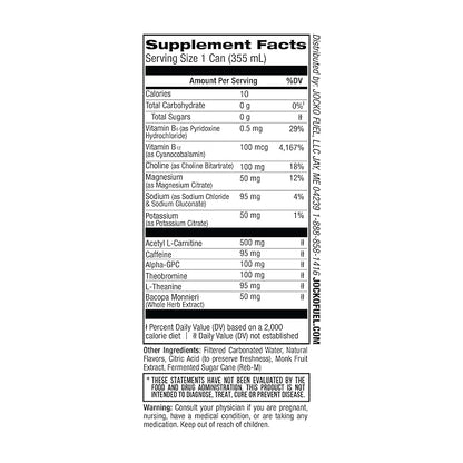 Jocko GO Energy Drink - KETO, Vitamin B12, Vitamin B6, Electrolytes, L Theanine, Magnesium- Energy Boost, Sugar Free Nootropic Monk Fruit Blend - 12 Pack (Black Cherry Vanilla)