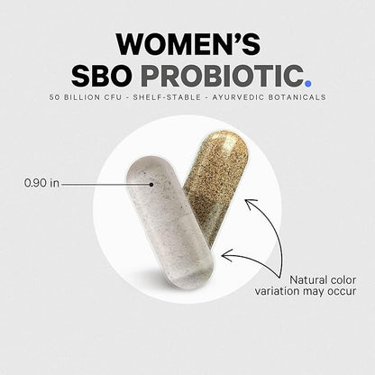 Codeage Women’s Probiotics Supplement - 50 Billion CFUs - SBO Probiotics & Prebiotics - Cranberries - Feminine Health - Fermented Botanical Blend, Whole Food Supplement - Vegan, Non-GMO - 60 Capsules