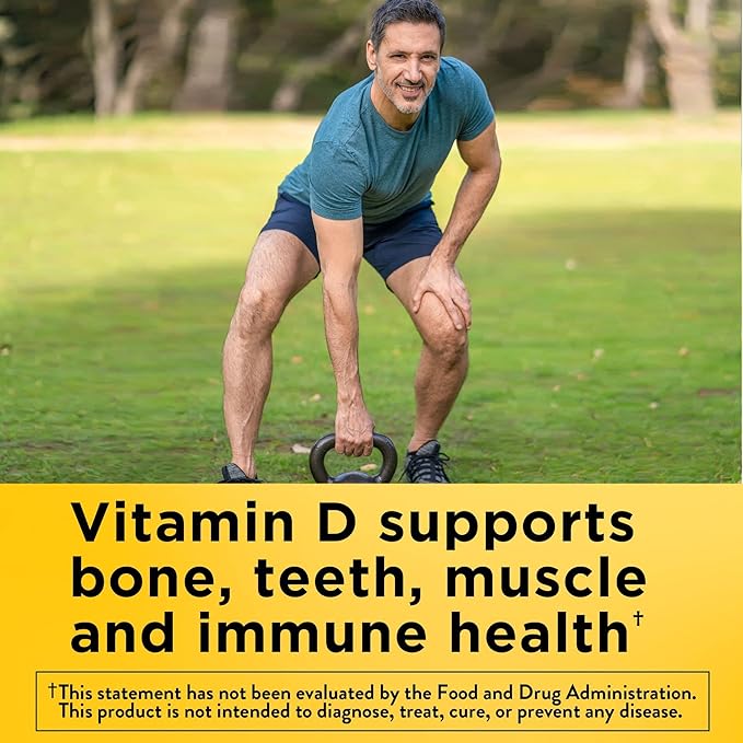 Nature Made Vitamin D3 K2, 5000 IU (125 mcg) Vitamin D, Dietary Supplement for Bone, Teeth, Muscle and Immune Health Support, 30 Softgels, 30 Day Supply