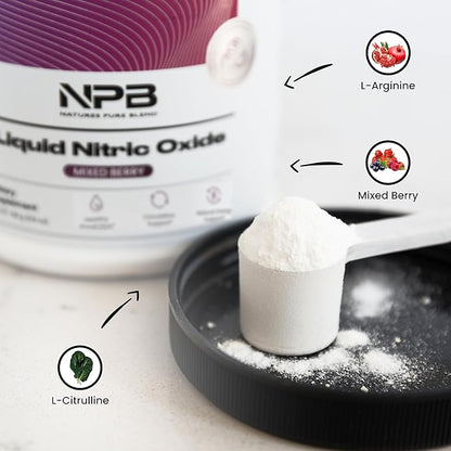 Nature's Pure Blend Liquid Nitric Oxide Supplements for Men – L-Arginine Powder – Nitric Oxide Booster & Circulation Supplement – Blood Flow Support, L Arginine and L Citrulline – 5000 MG