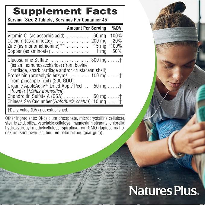 Natures Plus Connect-All - 300 mg Glucosamine Sulfate, 90 Tablets - Gluten-Free - 45 Servings