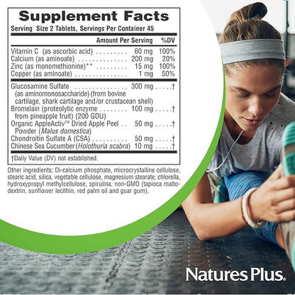 Natures Plus Connect-All - 300 mg Glucosamine Sulfate, 90 Tablets - Gluten-Free - 45 Servings