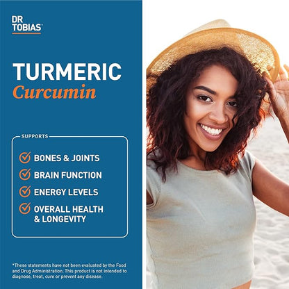 Dr. Tobias Omega 3 Fish Oil, 2000mg, and Turmeric Curcumin, 95% Curcuminoids, Promotes Overall Health with Antioxidant Support