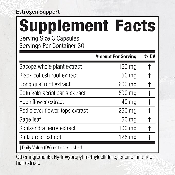 Equilife - Estrogen Support, Herbal Hormone Support, Estrogen Supplement for Women, Promote Hormonal Balance for Women, Rich in Herbal Extracts, Non-GMO, Gluten-Free, Dairy- & Soy-Free (90 Capsules)