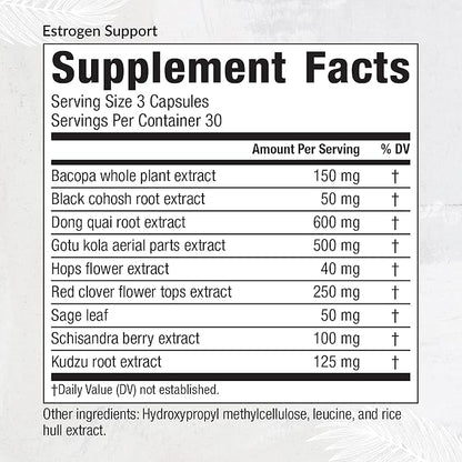 Equilife - Estrogen Support, Herbal Hormone Support, Estrogen Supplement for Women, Promote Hormonal Balance for Women, Rich in Herbal Extracts, Non-GMO, Gluten-Free, Dairy- & Soy-Free (90 Capsules)