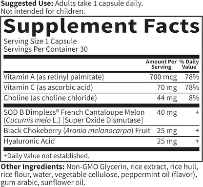Garden of Life Skin Smooth Sustained Release Duo Caps, Best Skincare Supplement for Smooth, Radiant Skin with Hyaluronic Acid, Vitamins A & C, and SOD B Dimpless, Gluten-Free, 30 Plant-Based Capsules
