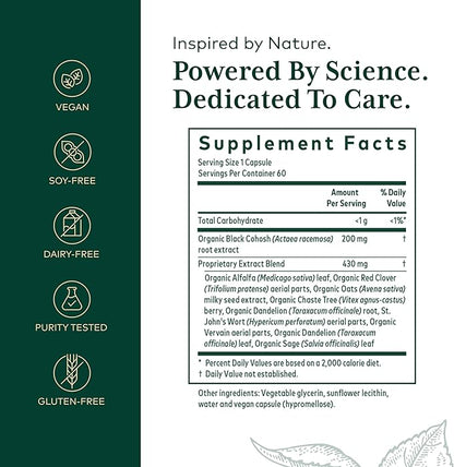 Gaia Herbs PRO Female Support Formula - Supports Healthy PMS & Menopause Fluctuations with Alfalfa Leaf Black Cohosh Root Extract Dandelion Root & More* - Vegan - 60 Liquid Phyto-Caps (60 Servings)