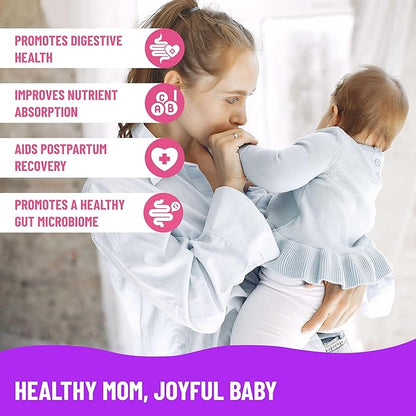 Mama's Select Prenatal Probiotics for Pregnant Women – Pregnancy, Postnatal & Postpartum Support – Aids Lactation, Breastfeeding, Digestion, Morning Sickness, Baby Microbiome – 30 Capsules