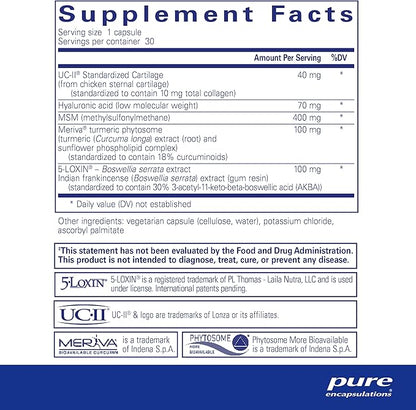 Pure Encapsulations Joint Complex (Single Dose) | Once-Daily Supplement to Support Joint Mobility, Comfort, Tissue, and Cartilage Health* | 30 Capsules