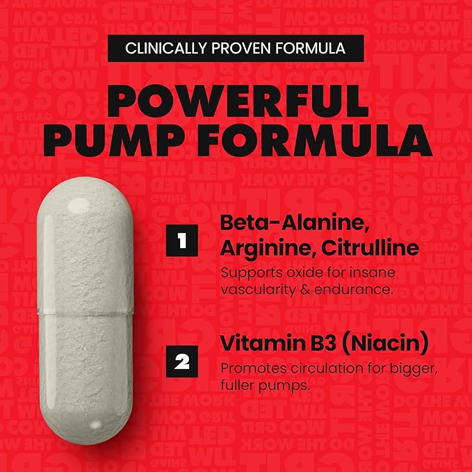 Gains in Bulk L Arginine Amino Acids Supplement for Nitric Oxide Support, Supplements for Men with L-Arginine, L Citrulline and L Ornithine, Muscle Pump, Energy and Heart Health Support, 90 Capsules