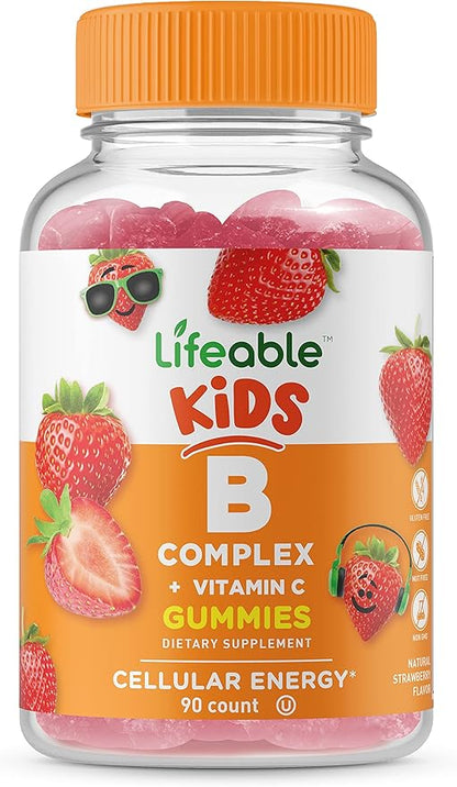 Lifeable B Complex Kids + Probiotic 2 Billion CFU Kids, Gummies Bundle - Great Tasting, Vitamin Supplement, Gluten Free, GMO Free, Chewable Gummy