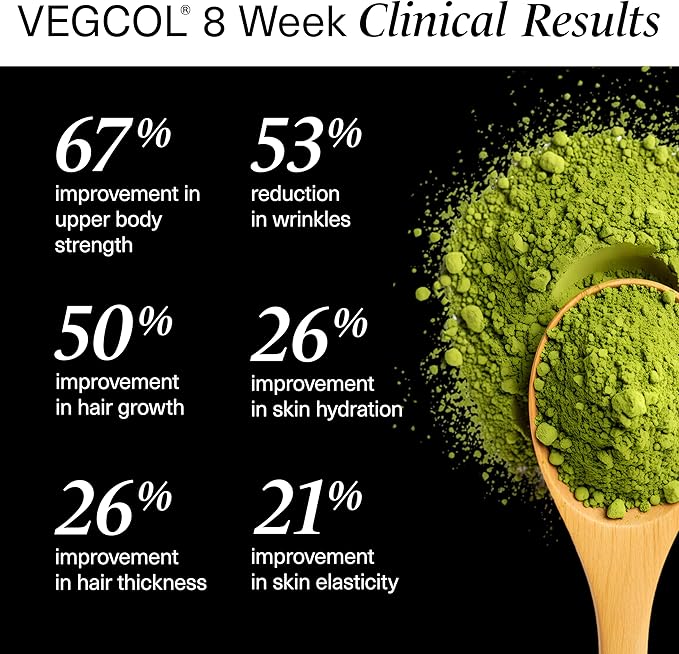 Synthesis Vegan Collagen Powder - Vegetarian Collagen Peptides for Skin Hydration, Anti Aging, Muscles, Gut, Hair, Nails - VEGCOL®, Hyaluronic Acid, Biotin, Vitamin C - 30 Stick Packs