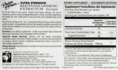 Prince of Peace Red Panax Ginseng Extractum Ultra Strength - 30 Vials