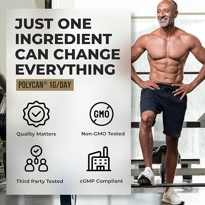 Prevents Muscle Loss and Supports Bone, Joint, and Immune Health – Powered by Clinically Proven Polycan Fermented Beta-Glucan (60 Capsules)