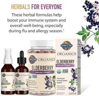 Garden of Life Organics Elderberry & Sleep Immune Syrup - Immune Support for Adults and Kids 12 and Older with Zinc and Vitamin C, Organic Liquid with Sleep Herbs, No Added Sugars, 6.59 fl oz
