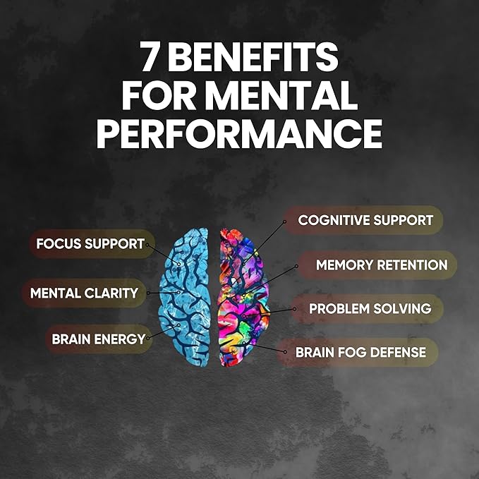 Focused Mind – Daily Brain Supplement for Memory and Focus Support | Nootropic for Concentration, Mental Clarity, and Brain Energy | Cognitive Supplement for Work, School, or Everyday Demands