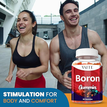 Boron Supplement for Men & Women – 10mg Gummies – Vegan, Non-GMO, Gluten-Free – Supports Bone Strength, Joint Flexibility & Immune System – Essential Mineral for Bone Density – 60 Chewables
