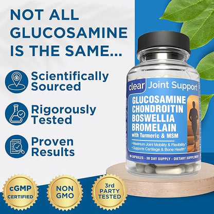 Joint Supplements for Women – Glucosamine Chondroitin MSM with Turmeric and Boswellia – Supports Bone & Joint Health, Flexibility, Mobility, Recovery & Boosts Collagen – 90 Capsules