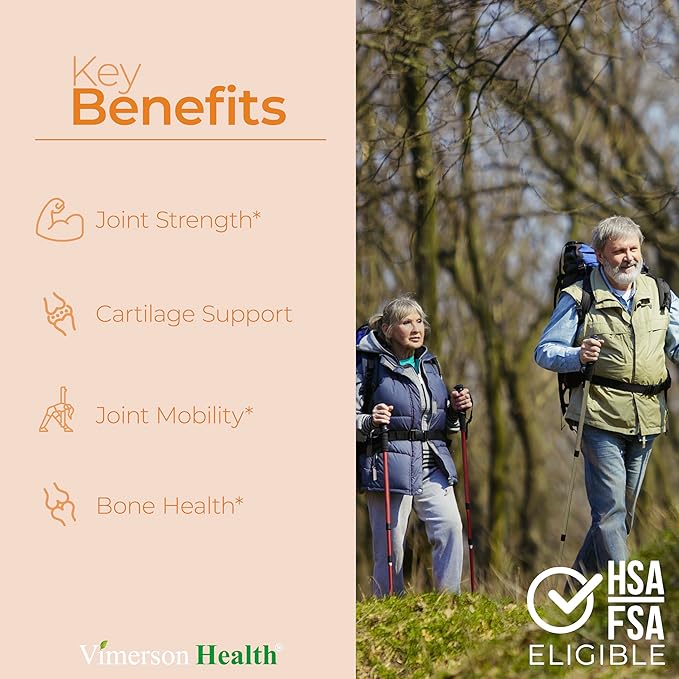 Glucosamine Chondroitin MSM Joint Support Supplement & Joint Health Supplement with Bromelain, Serrapeptase & Papaya Enzymes
