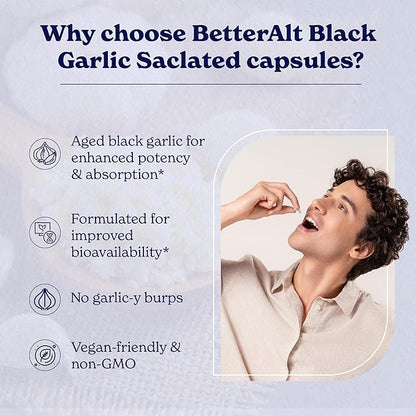 Aged Black Garlic Capsules | Helps Promotes Immune Health | Supports High Absorption - 30 Capsules