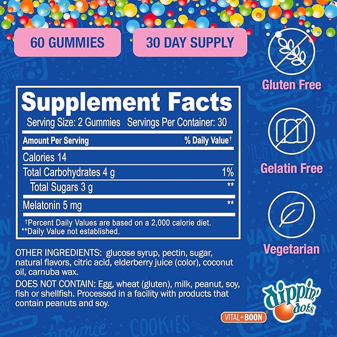 Melatonin Sleep Support Gummies (60 Count) Strawberry Sunset Creme Flavor Chews | 2.5mg Per Gummy Sleep Supplement for Children and Adults | Supplement for Faster Faster & Longer Sleep