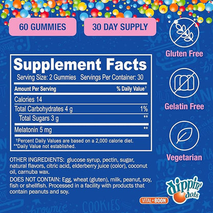 Melatonin Sleep Support Gummies (60 Count) Strawberry Sunset Creme Flavor Chews | 2.5mg Per Gummy Sleep Supplement for Children and Adults | Supplement for Faster Faster & Longer Sleep