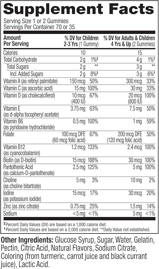 OLLY Kids Multivitamin Gummy Worms, Overall Health and Immune Support, Vitamins and Minerals A, C, D, E, Bs and Zinc, Chewable Supplement, Sour Fruit Punch, 45 Day Supply - 70 Count