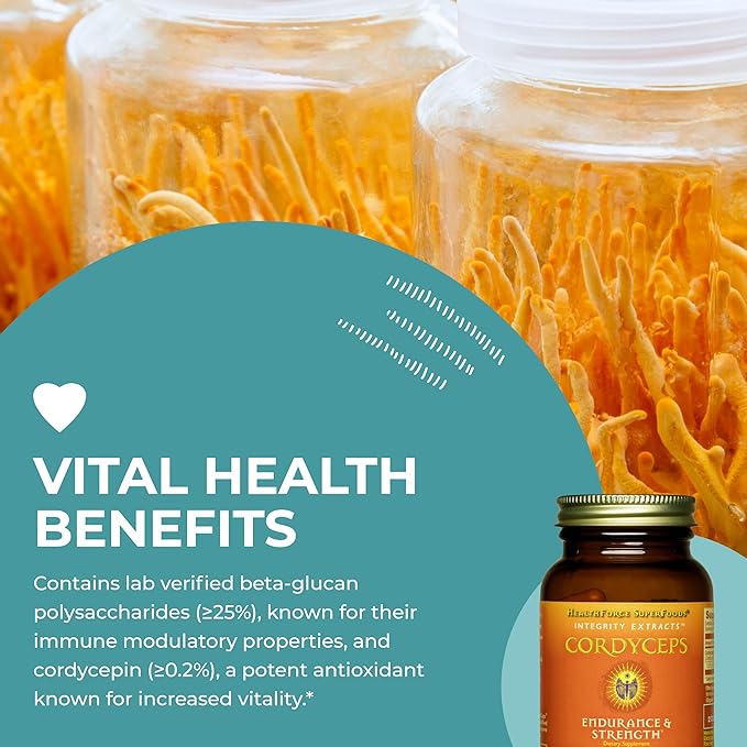 HealthForce SuperFoods Integrity Extracts Cordyceps – Capsules - 90 Vegan Capsules