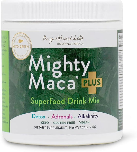 Mighty Maca Plus - Organic Maca Root Superfoods Greens Drink Powder, Delicious Keto Detox, All-Natural, Alkaline & Vegan (60 Servings)
