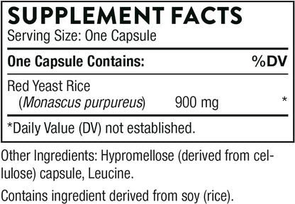 THORNE Choleast-900-900mg Red Yeast Rice Extract - Gluten-Free Supplement Supports Healthy Cholesterol Levels Already in a Normal Range, Heart & Blood Pressure* - 120 Capsules